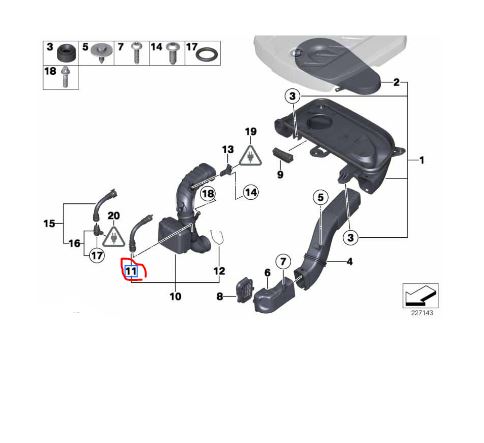 13717810772 BMW F10 N47 Temiz Hava Borusu orj yeni 7810772