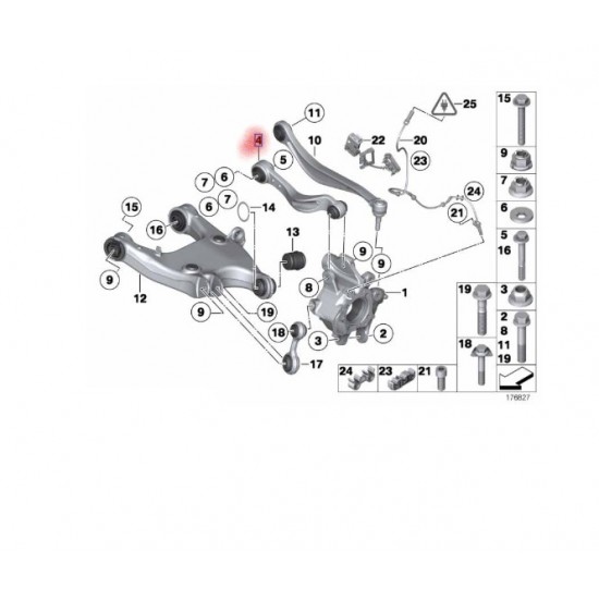 33326782136 BMW F10 Eğri Salıncak Kısa Arka 6782136