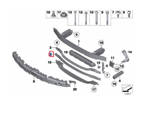 51117203078 BMW F10 Tampon Alt Demiri yeni 7203078
