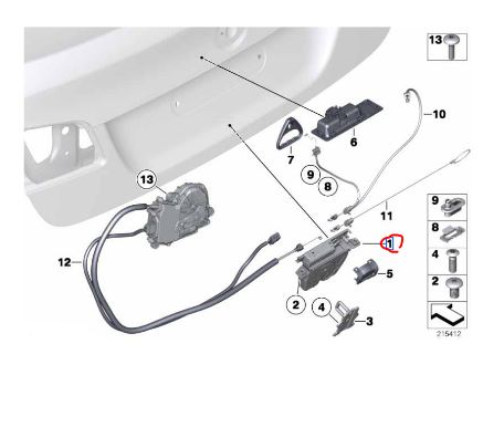 51247191212 BMW F10 Bagaj Açma Kilidi