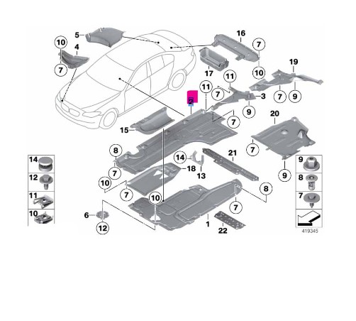 51757207268 BMW F10 Taban Alt Muhafaza Sağ orj 7207268