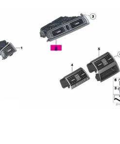 64229166885 BMW F10 Havalandırma Izgarası Ön Orta Komple yeni 9166885
